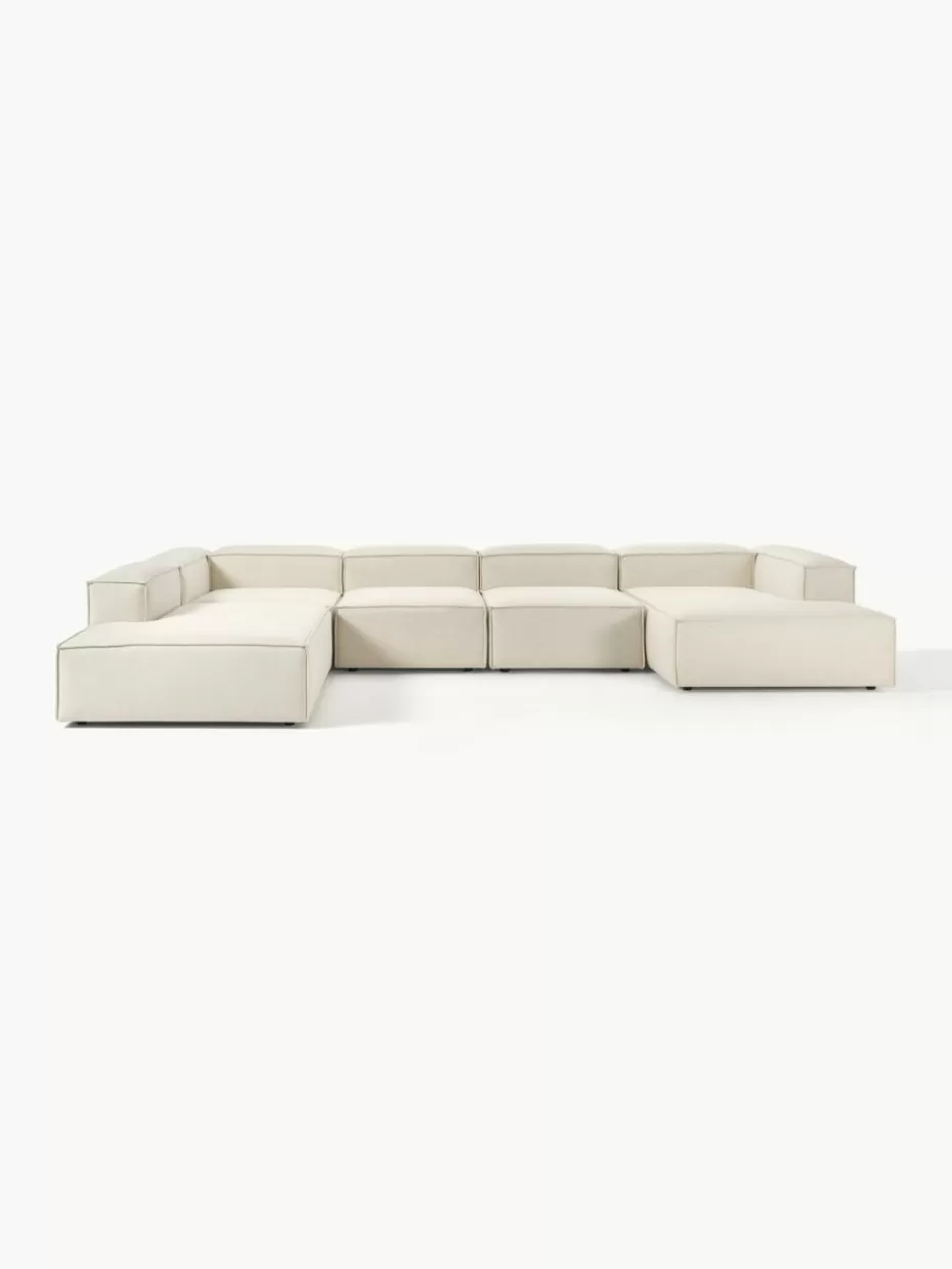 Sofas | Sofaserien-Westwing Collection Modulare Wohnlandschaft Lennon Webstoff Off White