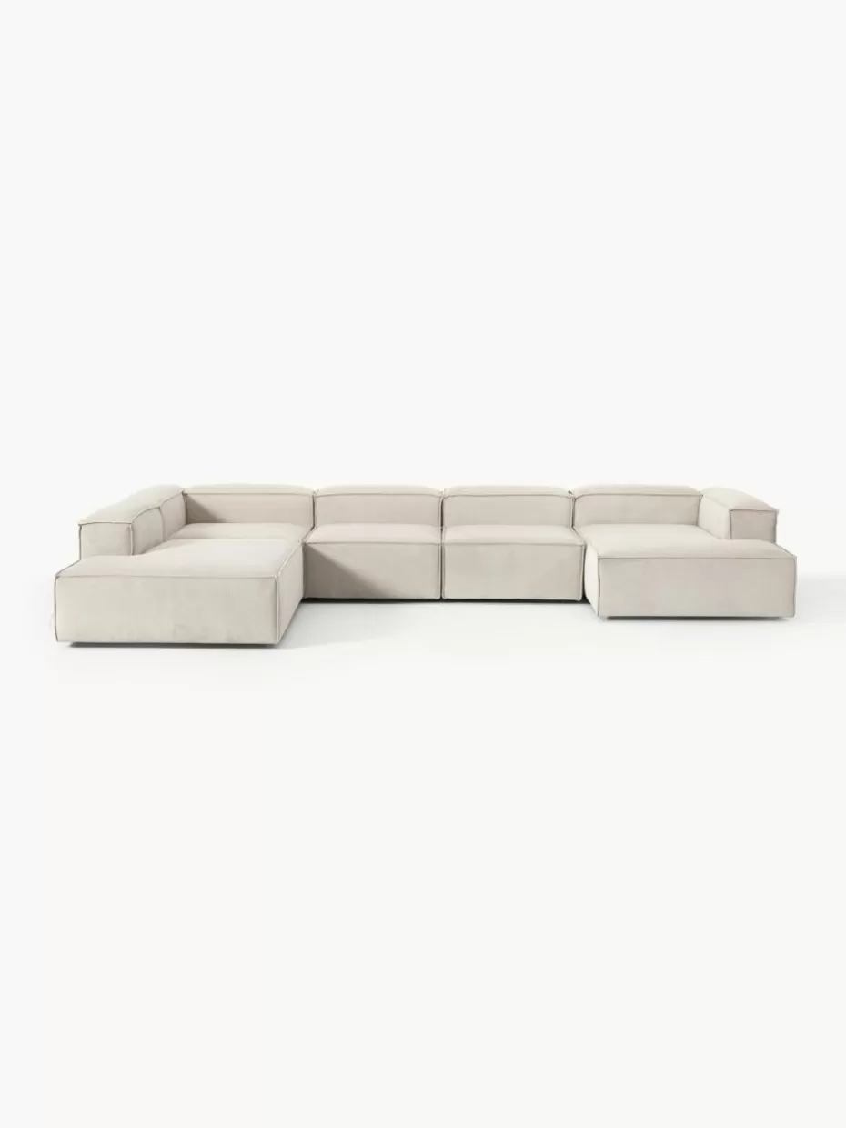 Sofas | Sofaserien-Westwing Collection Modulare Wohnlandschaft Lennon aus Cord Cord Hellbeige