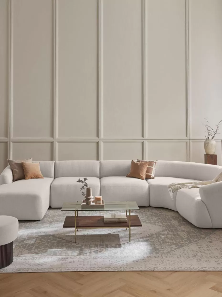 Sofas | Sofaserien-Westwing Collection Modulare Wohnlandschaft Sofia Webstoff Cremeweiß