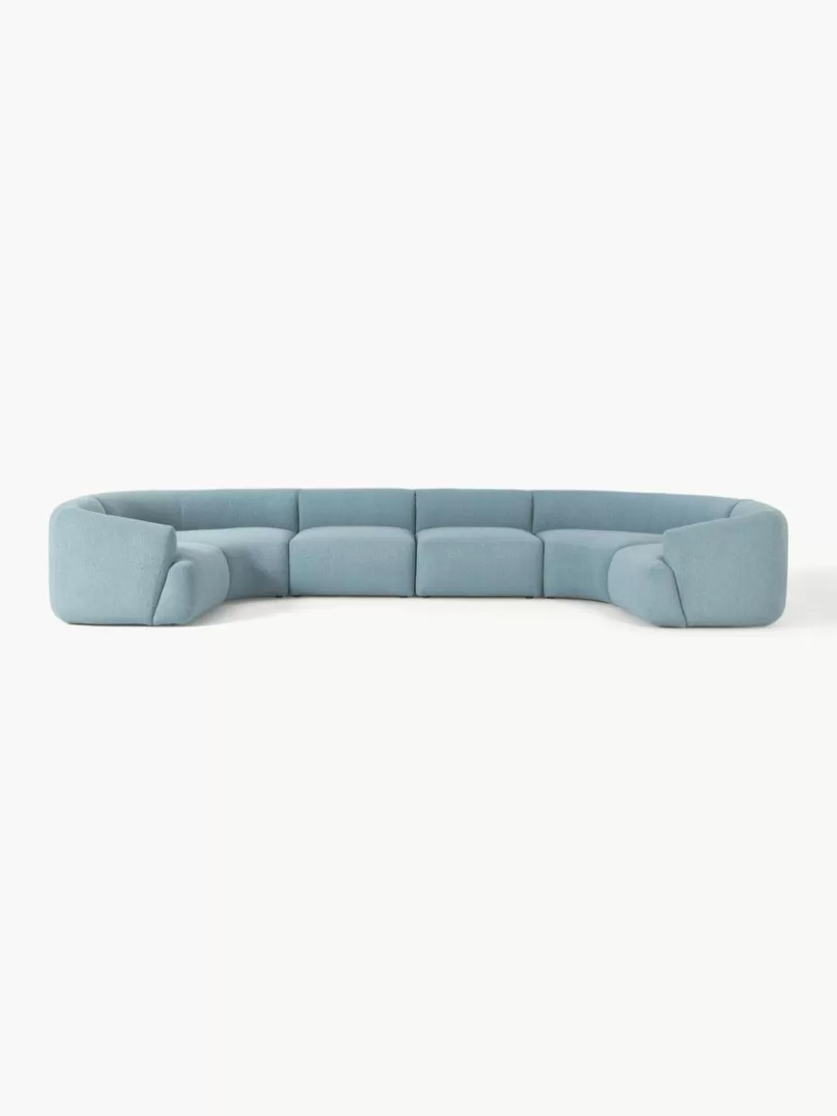 Sofas | Sofaserien-Westwing Collection Modulare XL Bouclé-Wohnlandschaft Sofia Bouclé Blau