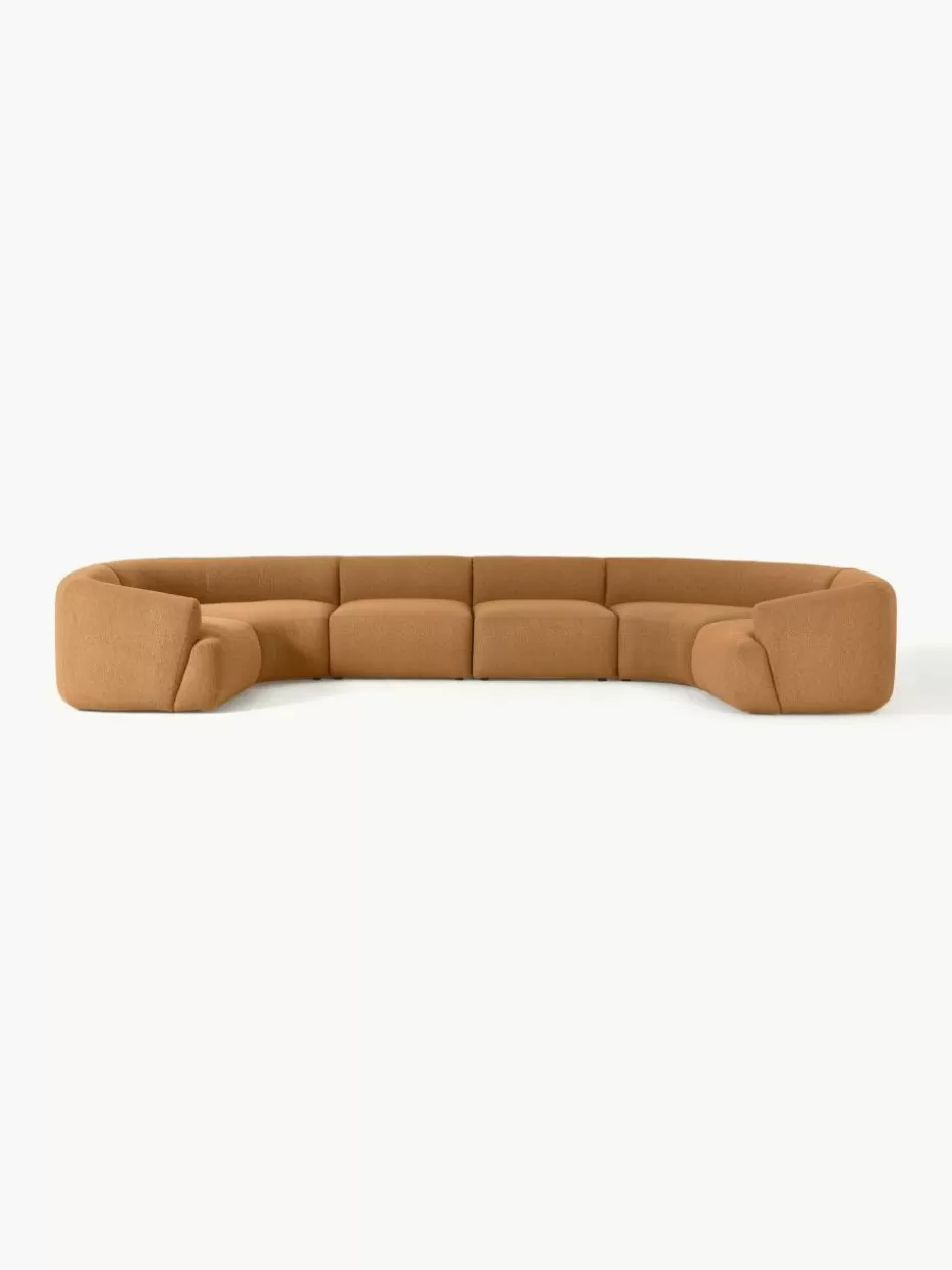 Sofas | Sofaserien-Westwing Collection Modulare XL Bouclé-Wohnlandschaft Sofia Bouclé Hellbraun
