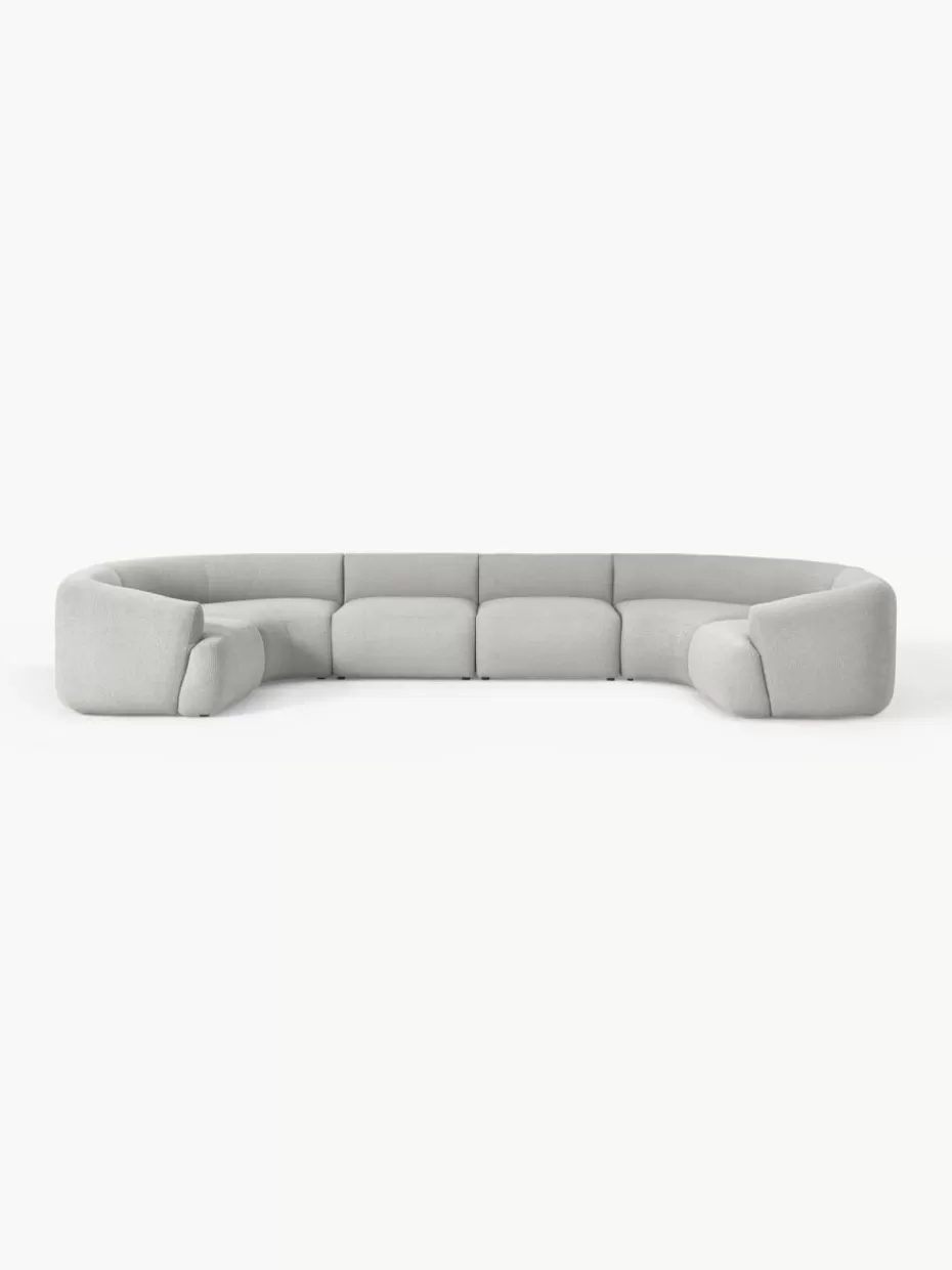 Sofas | Sofaserien-Westwing Collection Modulare XL Bouclé-Wohnlandschaft Sofia Bouclé Hellgrau
