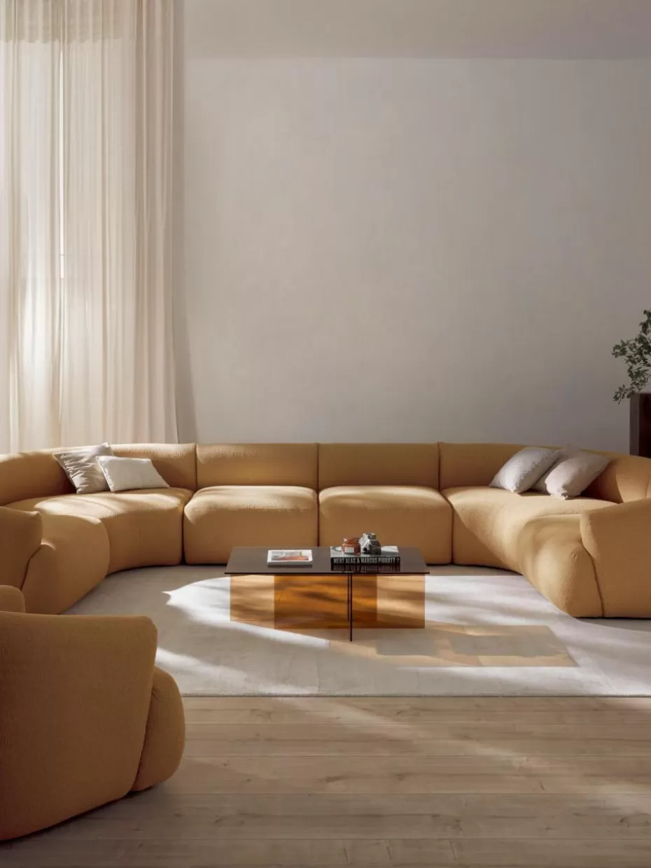Sofas | Sofaserien-Westwing Collection Modulare XL Bouclé-Wohnlandschaft Sofia Bouclé Hellbraun