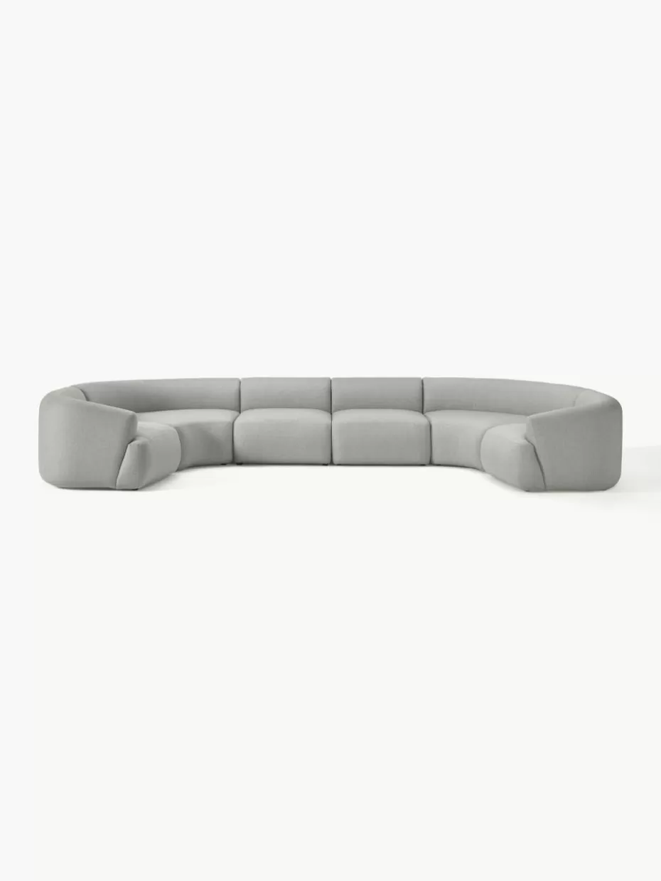Sofas | Sofaserien-Westwing Collection Modulare XL Wohnlandschaft Sofia Webstoff Grau