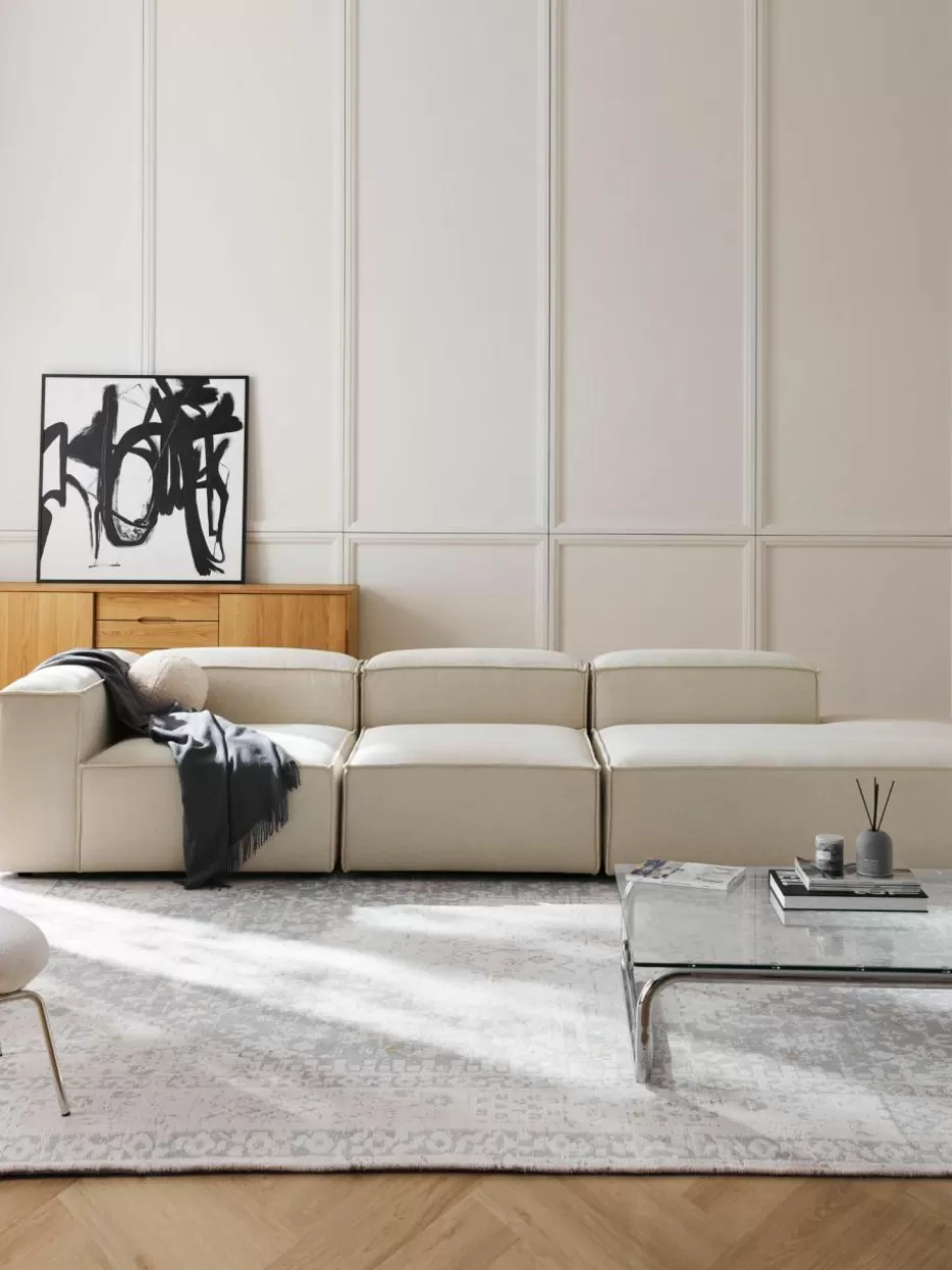 Sofas | Sofaserien-Westwing Collection Modulare XL-Ottomane Lennon Webstoff Off White