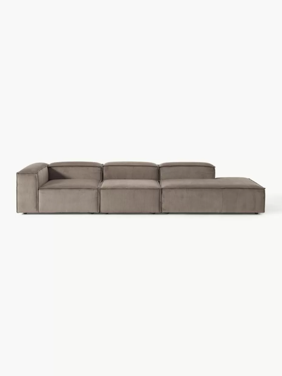 Sofas | Sofaserien-Westwing Collection Modulare XL-Ottomane Lennon aus Cord Cord Taupe