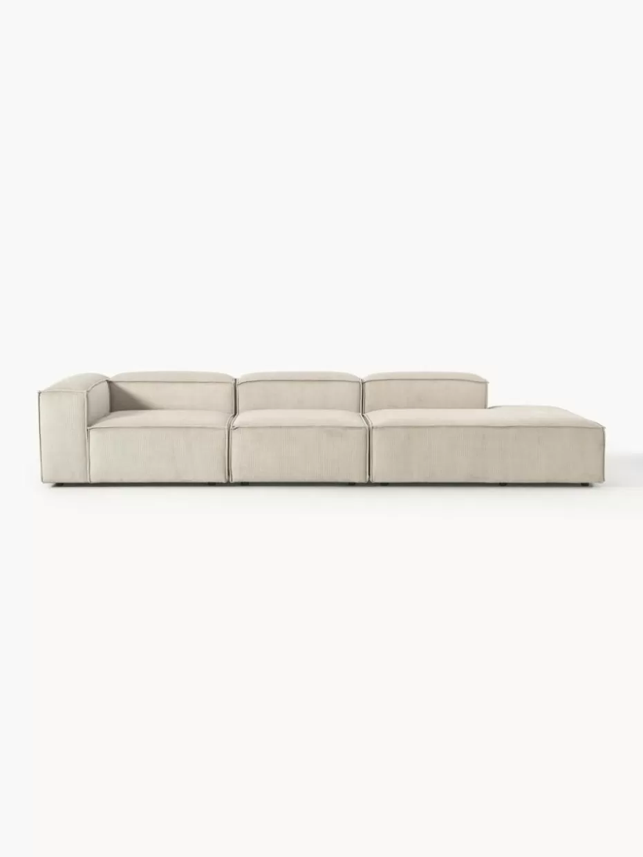 Sofas | Sofaserien-Westwing Collection Modulare XL-Ottomane Lennon aus Cord Cord Hellbeige