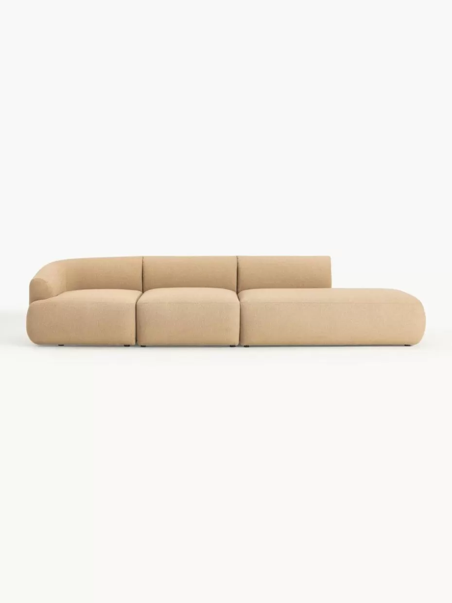Sofas | Sofaserien-Westwing Collection Modulare XL-Ottomane Sofia aus Bouclé Bouclé Beige