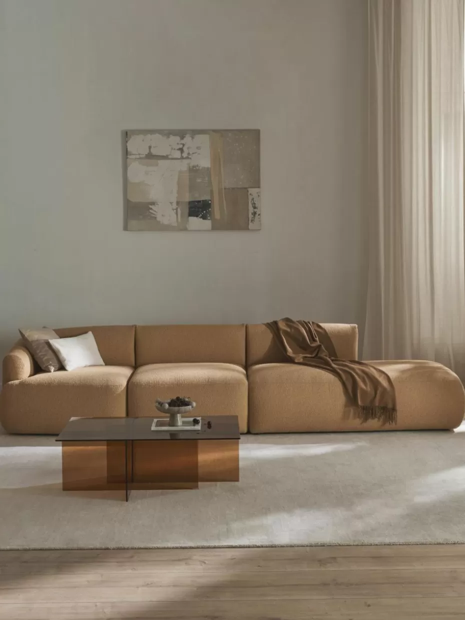 Sofas | Sofaserien-Westwing Collection Modulare XL-Ottomane Sofia aus Bouclé Bouclé Beige