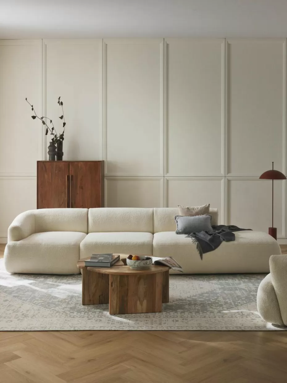 Sofas | Sofaserien-Westwing Collection Modulare XL-Ottomane Sofia aus Teddy Teddy Off White