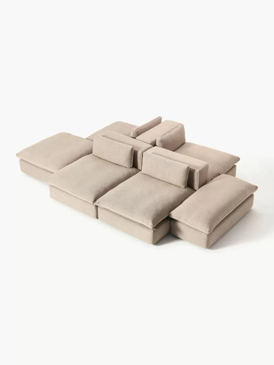 Sofas | Sofaserien-Westwing Collection Modulare XL-Wohnlandschaft Felix Webstoff Beige