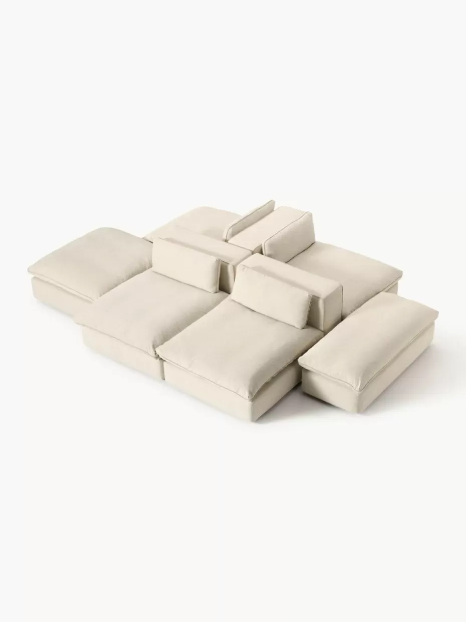 Sofas | Sofaserien-Westwing Collection Modulare XL-Wohnlandschaft Felix Webstoff Hellbeige