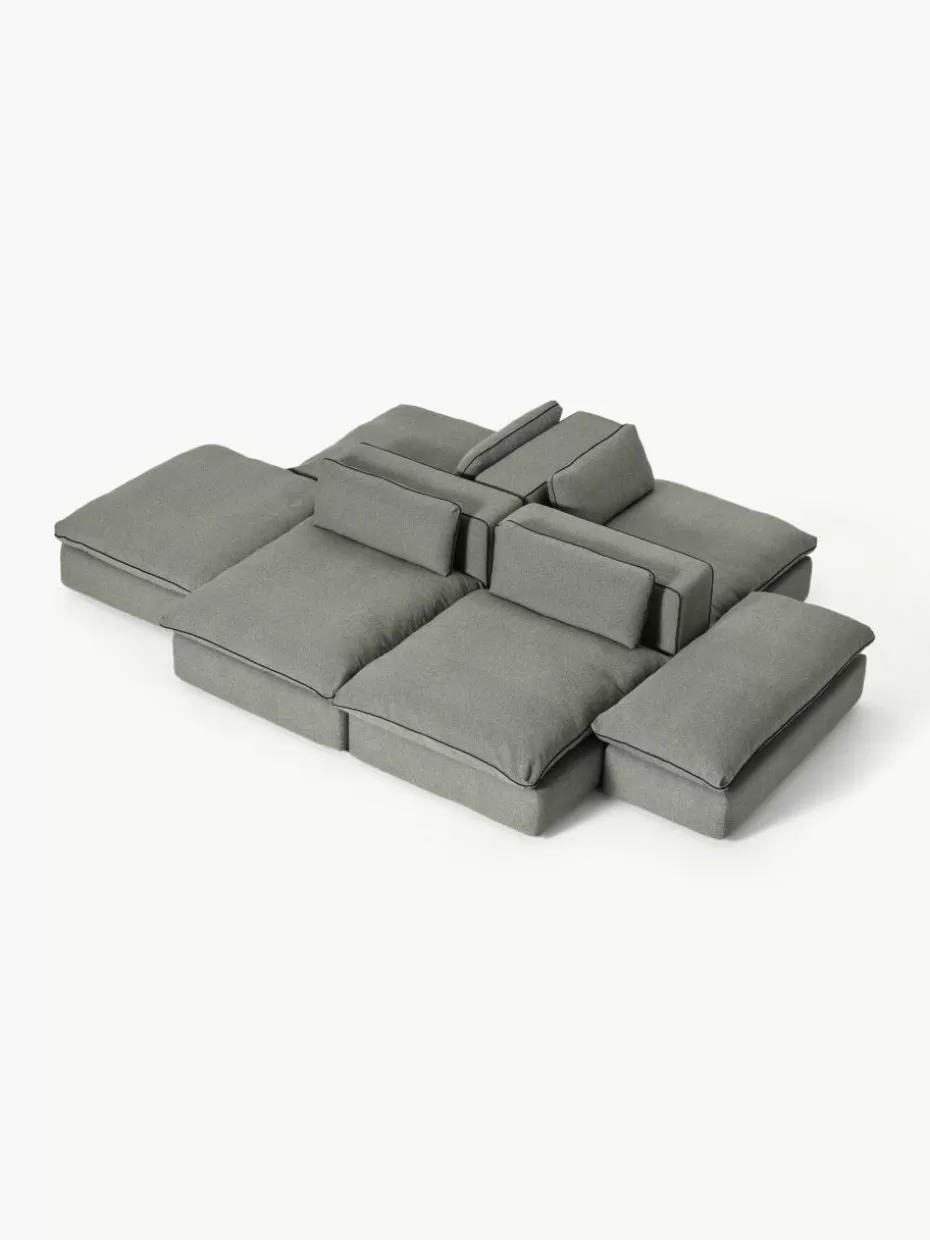 Sofas-Westwing Collection Modulare XL-Wohnlandschaft Felix Webstoff Dunkelgrau