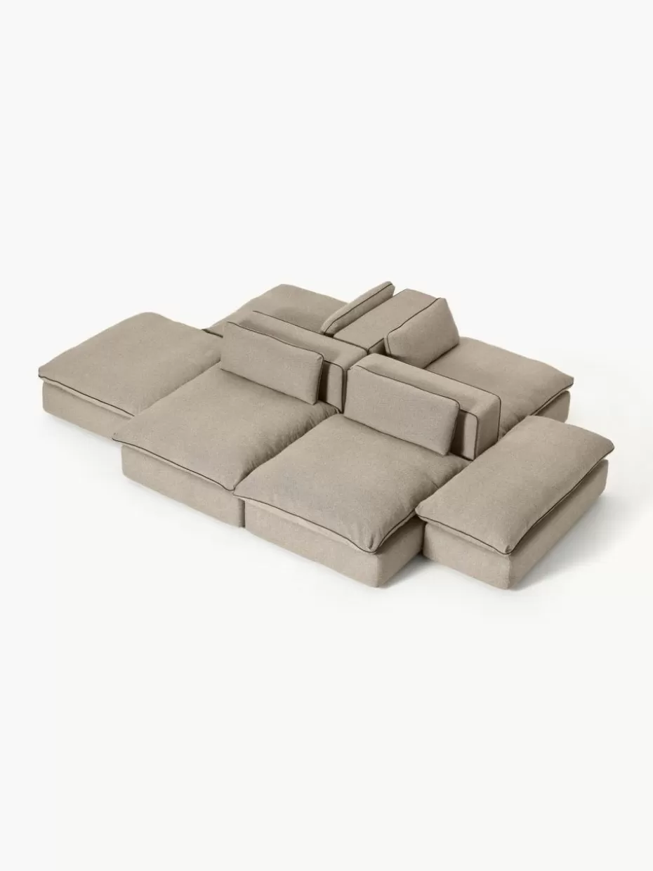 Sofas | Sofaserien-Westwing Collection Modulare XL-Wohnlandschaft Felix Webstoff Greige