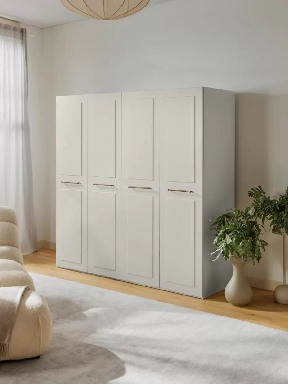 Kleiderschränke-Westwing Collection Modularer Drehtürenschrank Charlotte, 200 cm Breite, mehrere Varianten Beige