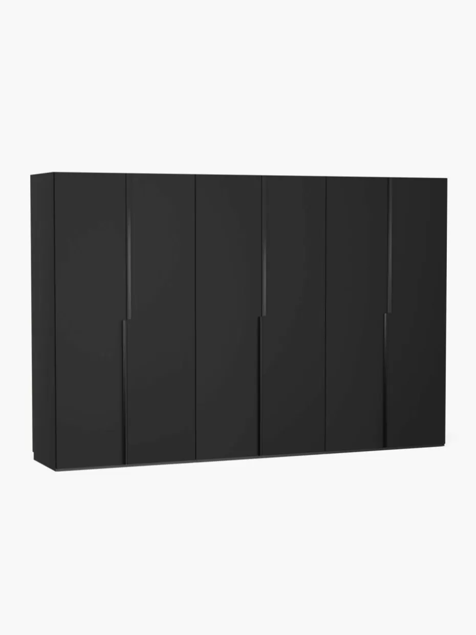 Kleiderschränke-Westwing Collection Modularer Drehtürenschrank Leon, 300 cm Breite, mehrere Varianten Schwarz