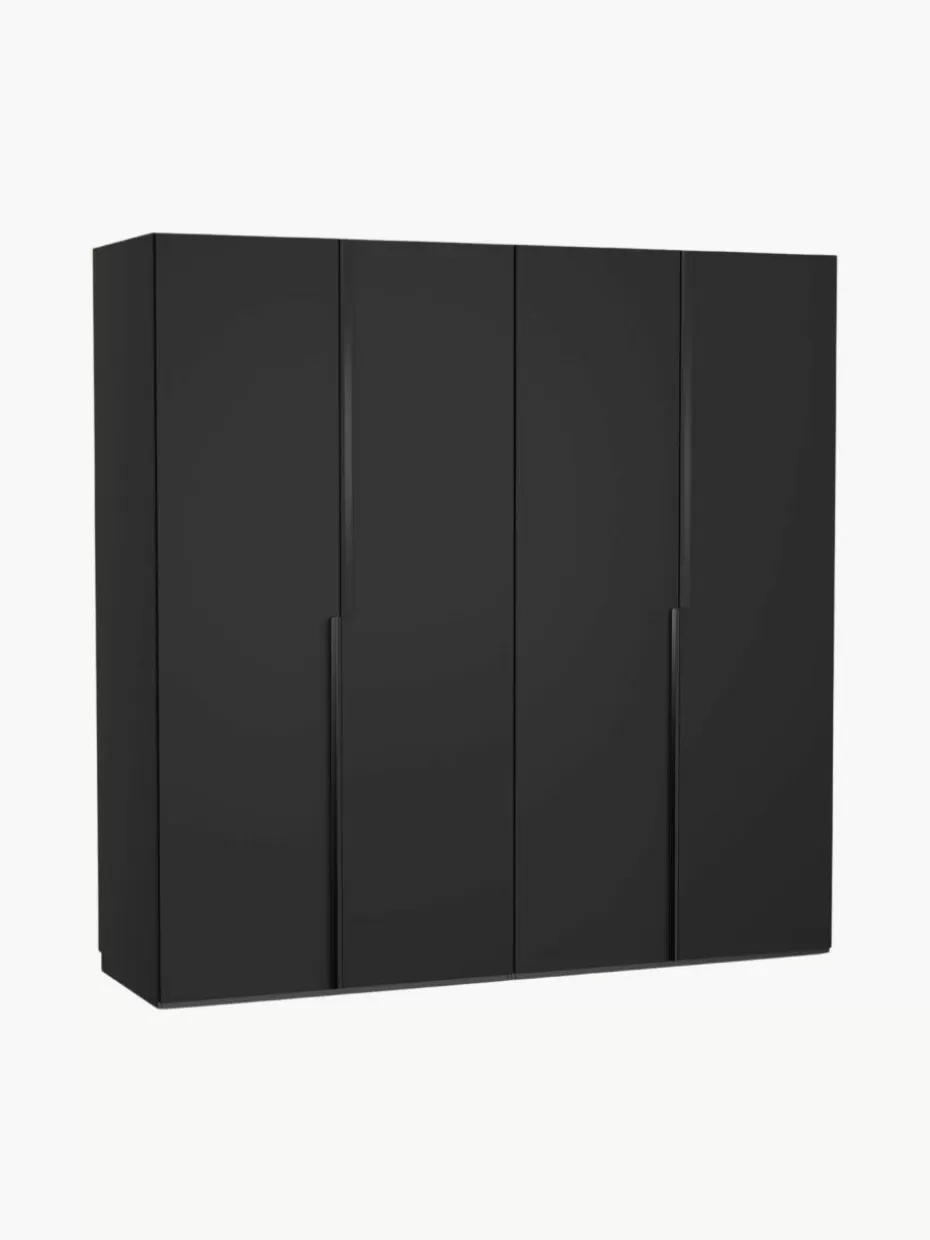 Kleiderschränke-Westwing Collection Modularer Drehtürenschrank Leon, 200 cm Breite, mehrere Varianten Schwarz