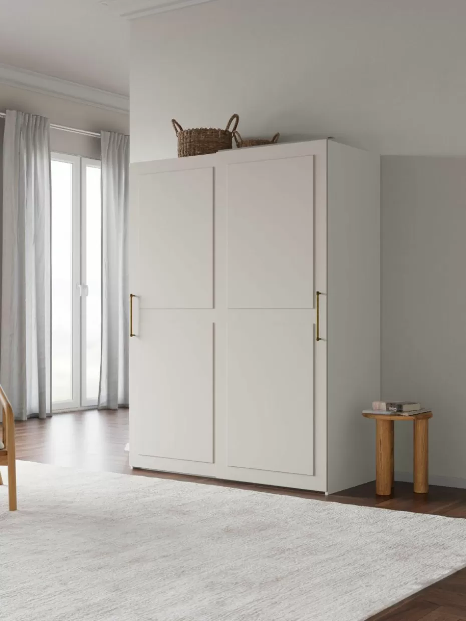 Kleiderschränke-Westwing Collection Modularer Schwebetürenschrank Charlotte, 150 cm Breite, mehrere Varianten Beige
