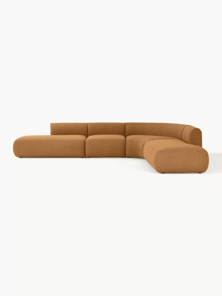 Sofas | Sofaserien-Westwing Collection Modulares Bouclé-Ecksofa Sofia (4-Sitzer) Bouclé Hellbraun