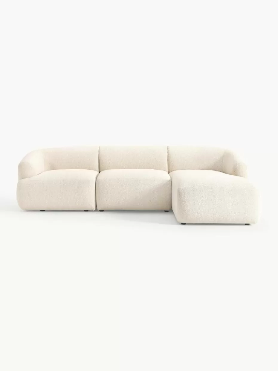 Sofas | Sofaserien-Westwing Collection Modulares Bouclé-Ecksofa Sofia (3-Sitzer) Bouclé Off White