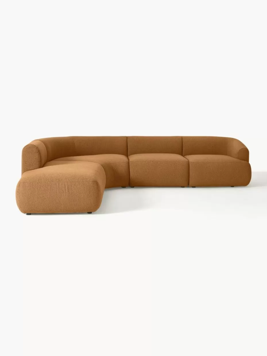 Sofas | Sofaserien-Westwing Collection Modulares Bouclé-Ecksofa Sofia (4-Sitzer) Bouclé Hellbraun