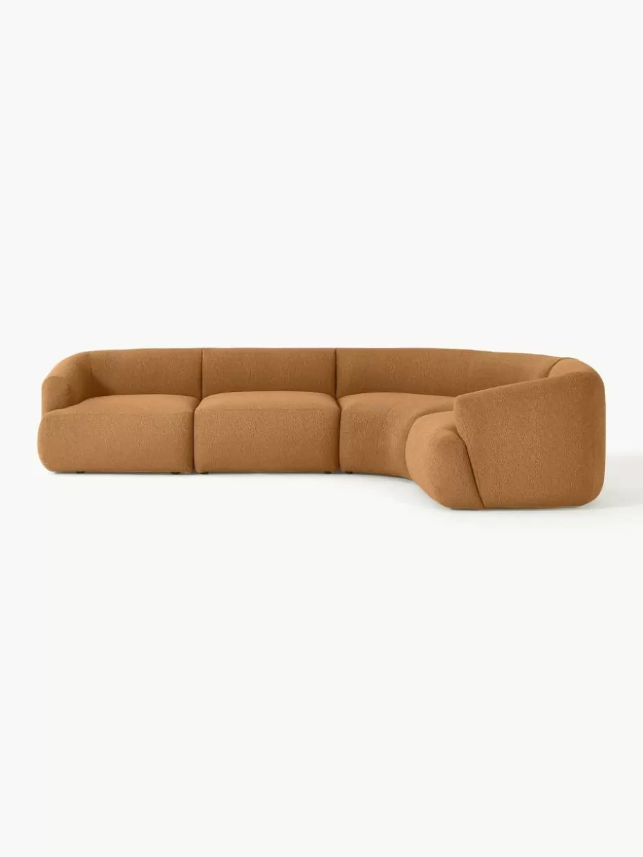 Sofas | Sofaserien-Westwing Collection Modulares Bouclé-Ecksofa Sofia (4-Sitzer) Bouclé Hellbraun