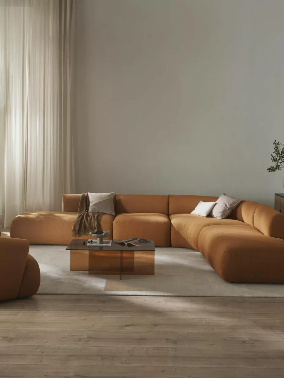 Sofas | Sofaserien-Westwing Collection Modulares Bouclé-Ecksofa Sofia (4-Sitzer) Bouclé Hellbraun