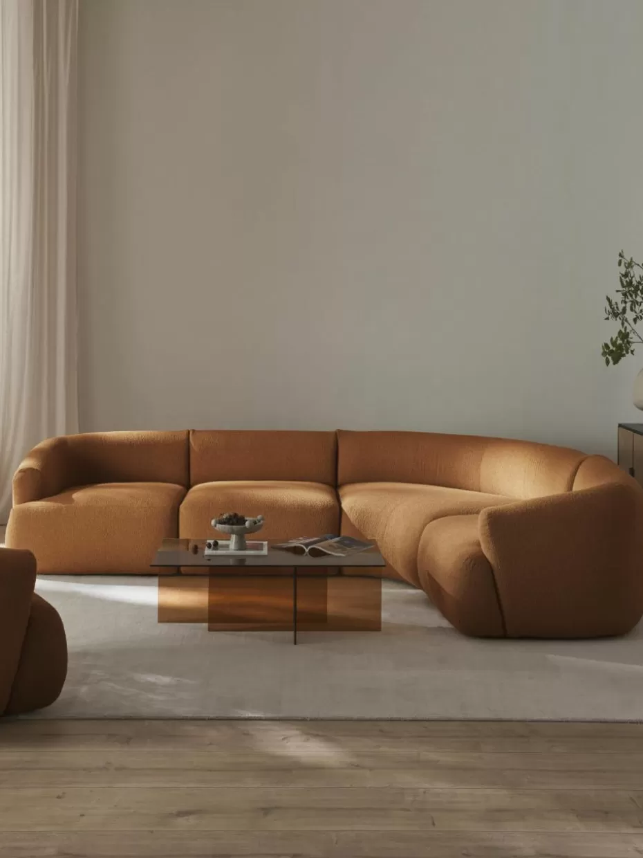 Sofas | Sofaserien-Westwing Collection Modulares Bouclé-Ecksofa Sofia (4-Sitzer) Bouclé Hellbraun