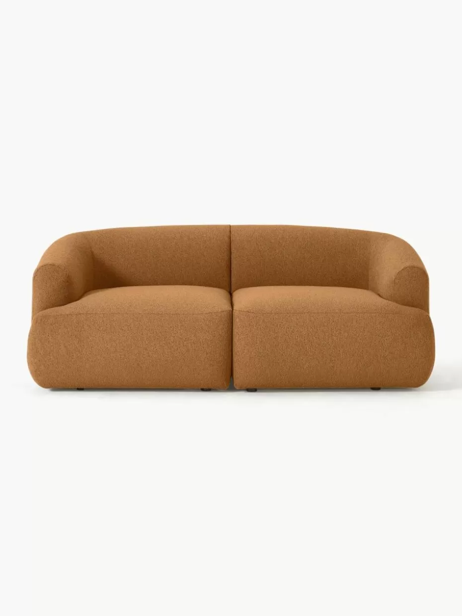 Sofas | Sofaserien-Westwing Collection Modulares Bouclé-Sofa Sofia (2-Sitzer) Bouclé Hellbraun
