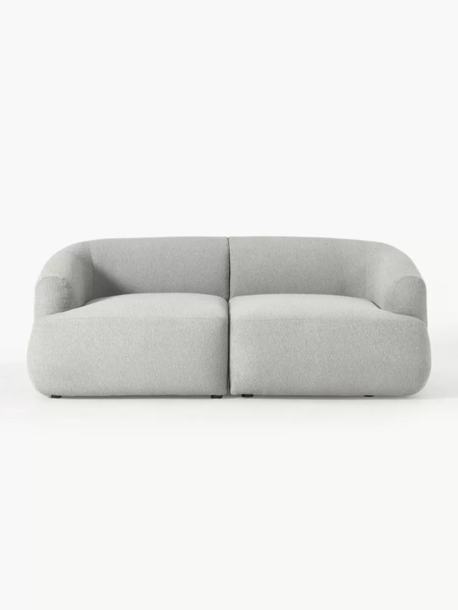 Sofas | Sofaserien-Westwing Collection Modulares Bouclé-Sofa Sofia (2-Sitzer) Bouclé Hellgrau