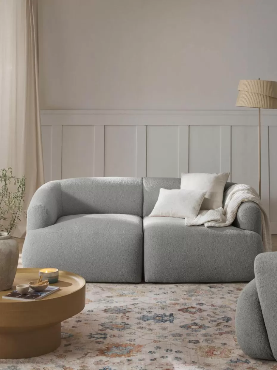 Sofas | Sofaserien-Westwing Collection Modulares Bouclé-Sofa Sofia (2-Sitzer) Bouclé Hellgrau