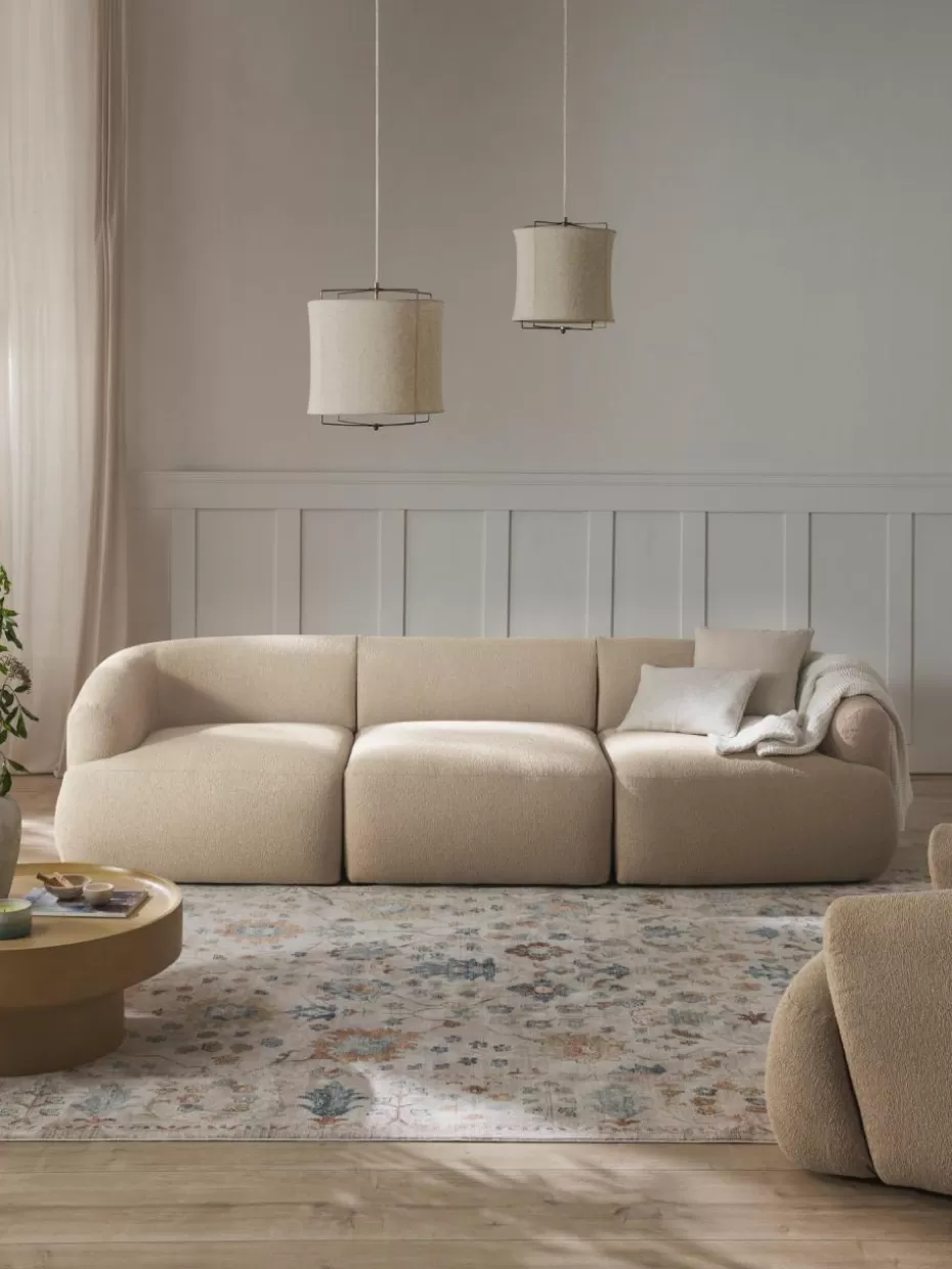 Sofas | Sofaserien-Westwing Collection Modulares Bouclé-Sofa Sofia (3-Sitzer) Bouclé Hellbeige