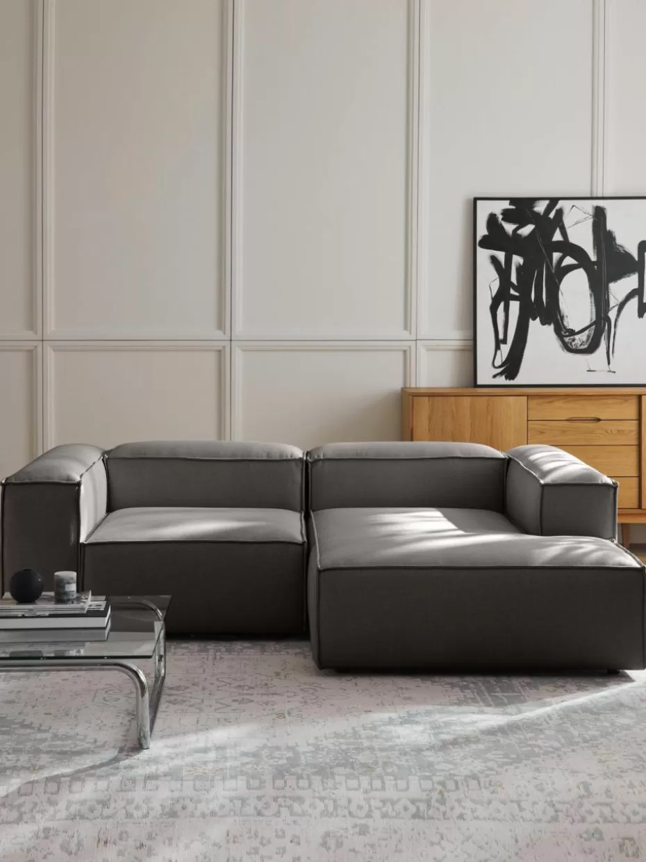 Sofas | Sofaserien-Westwing Collection Modulares Ecksofa Lennon Webstoff Anthrazit