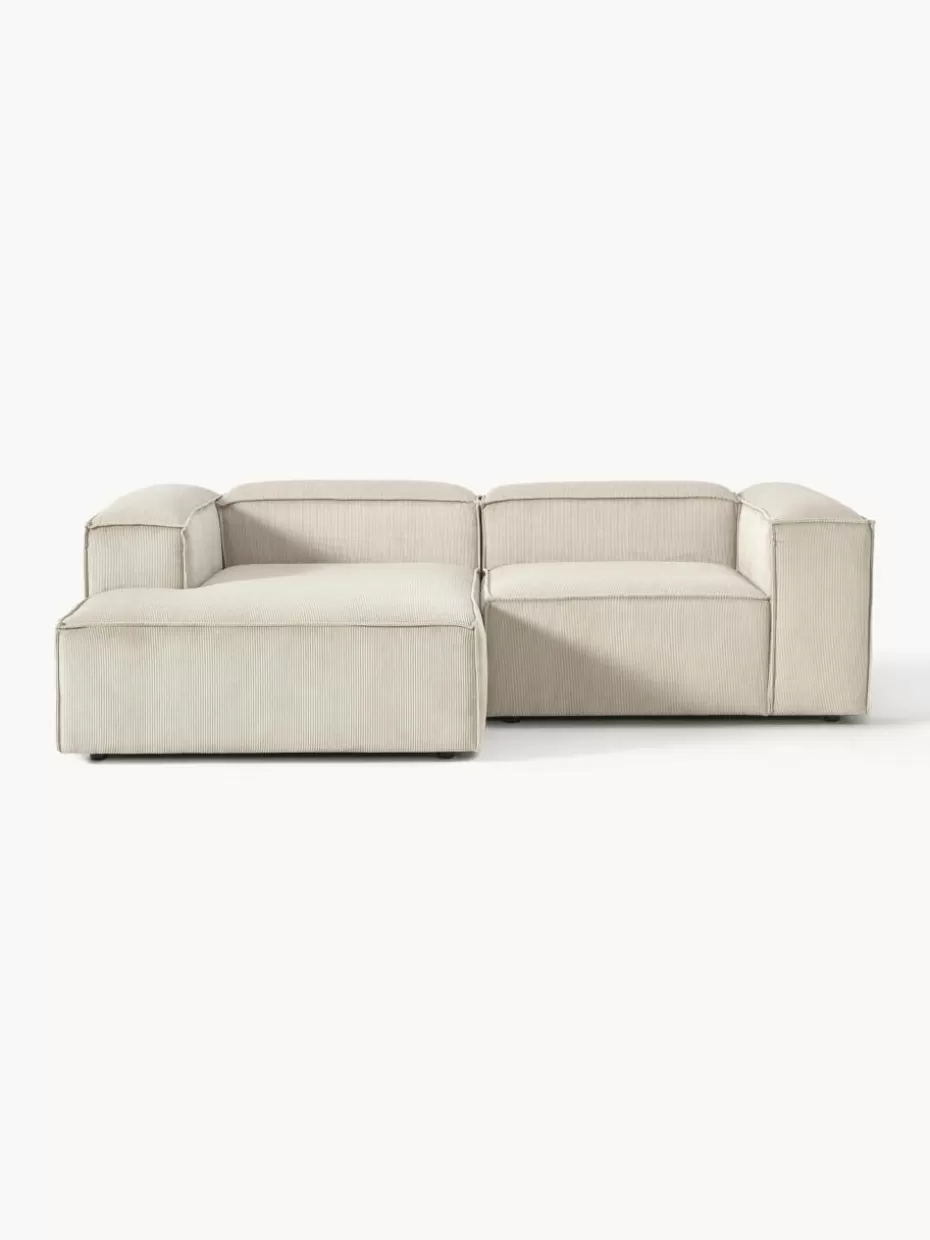 Sofas | Sofaserien-Westwing Collection Modulares Ecksofa Lennon aus Cord Cord Hellbeige