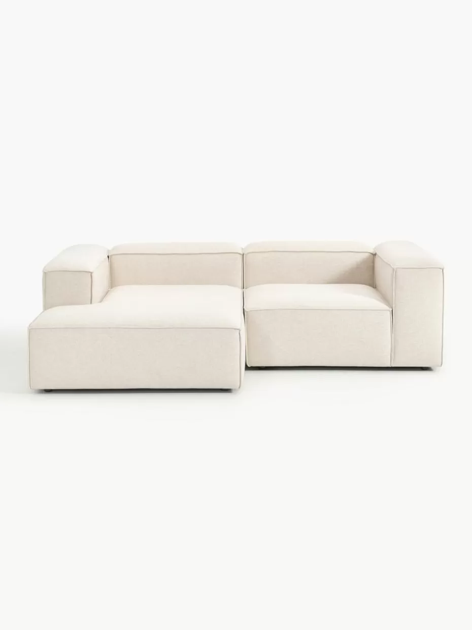 Sofaserien-Westwing Collection Modulares Ecksofa Lennon aus Leinen-Mix Leinen-Mix Beige