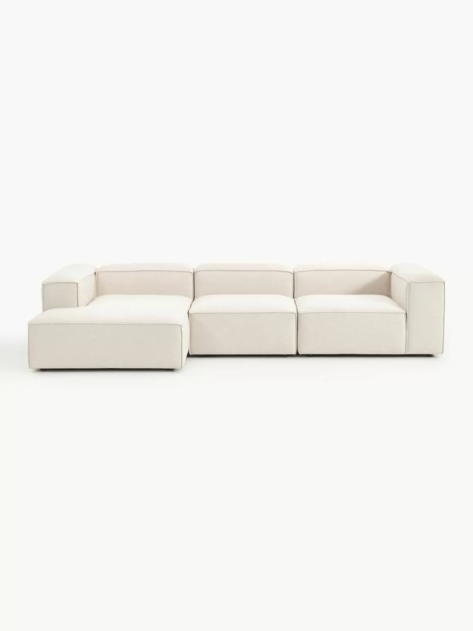 Sofaserien-Westwing Collection Modulares Ecksofa Lennon aus Leinen-Mix Leinen-Mix Beige