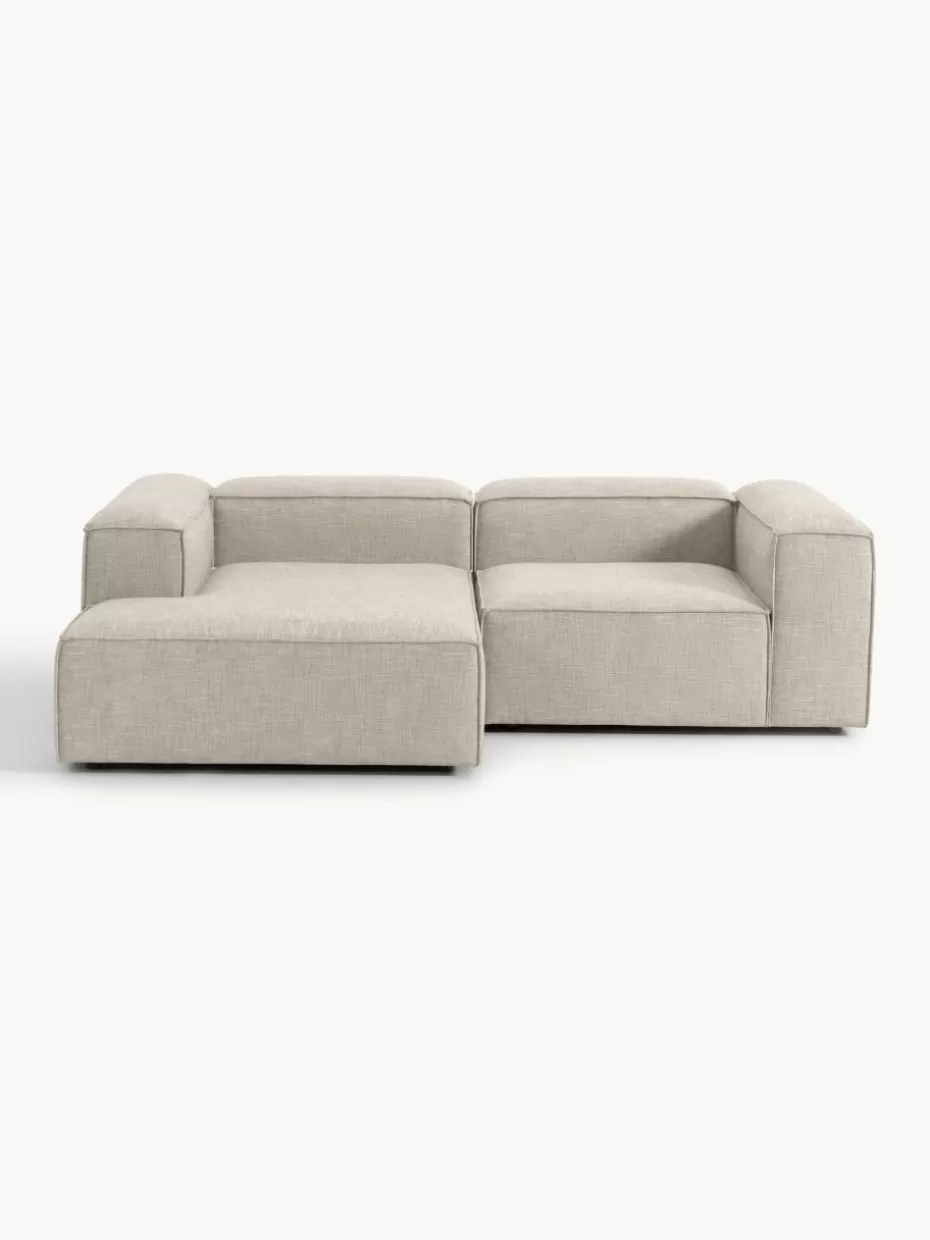 Sofaserien-Westwing Collection Modulares Ecksofa Lennon aus Leinen-Mix Leinen-Mix Grau