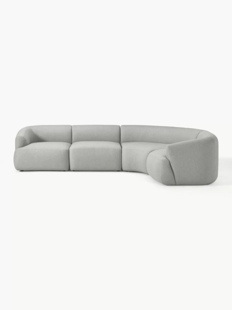 Sofas | Sofaserien-Westwing Collection Modulares Ecksofa Sofia (4-Sitzer) Webstoff Grau