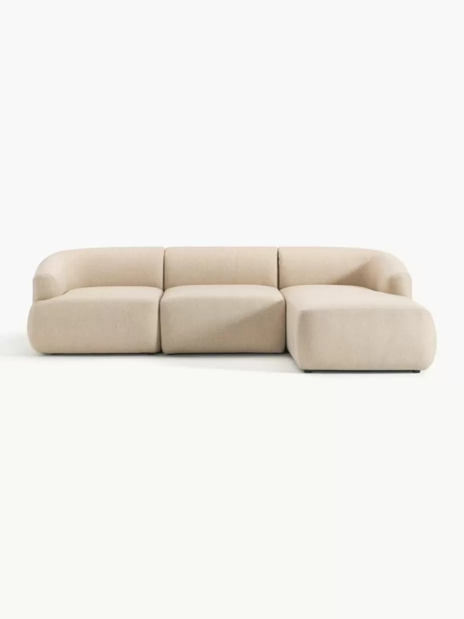 Sofas | Sofaserien-Westwing Collection Modulares Ecksofa Sofia (3-Sitzer) Webstoff Hellbeige