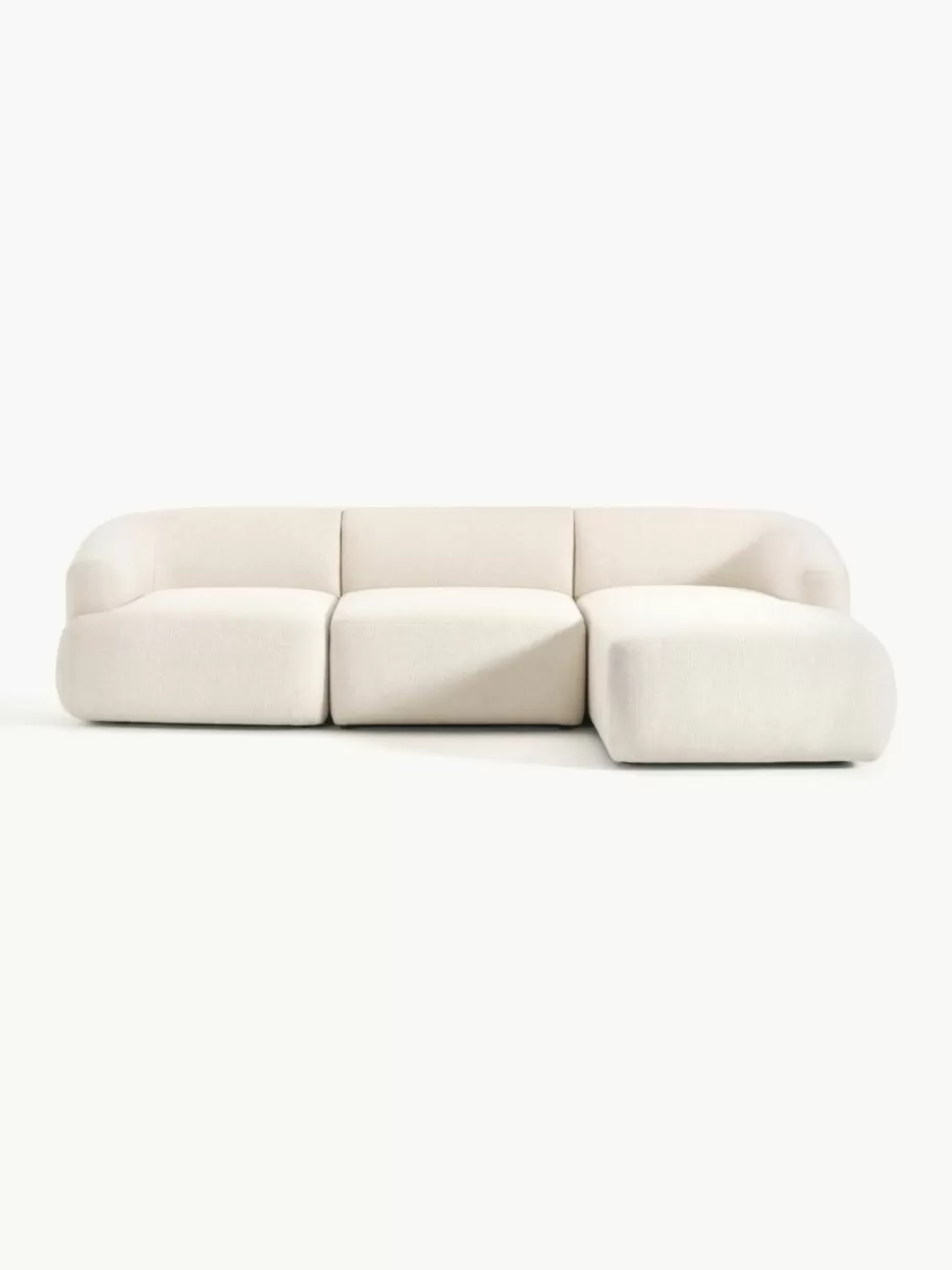 Sofas | Sofaserien-Westwing Collection Modulares Ecksofa Sofia (3-Sitzer) Webstoff Cremeweiß