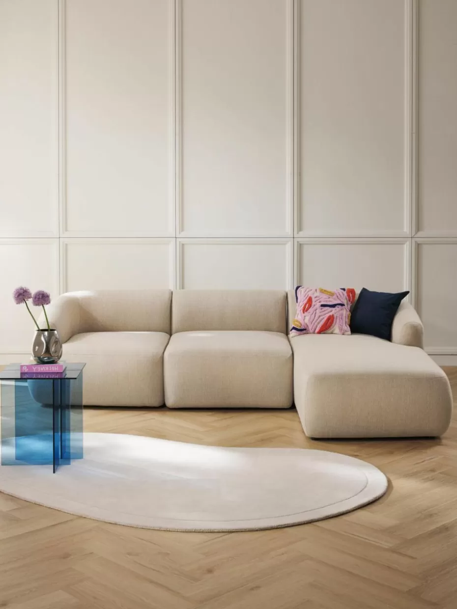 Sofas | Sofaserien-Westwing Collection Modulares Ecksofa Sofia (3-Sitzer) Webstoff Hellbeige