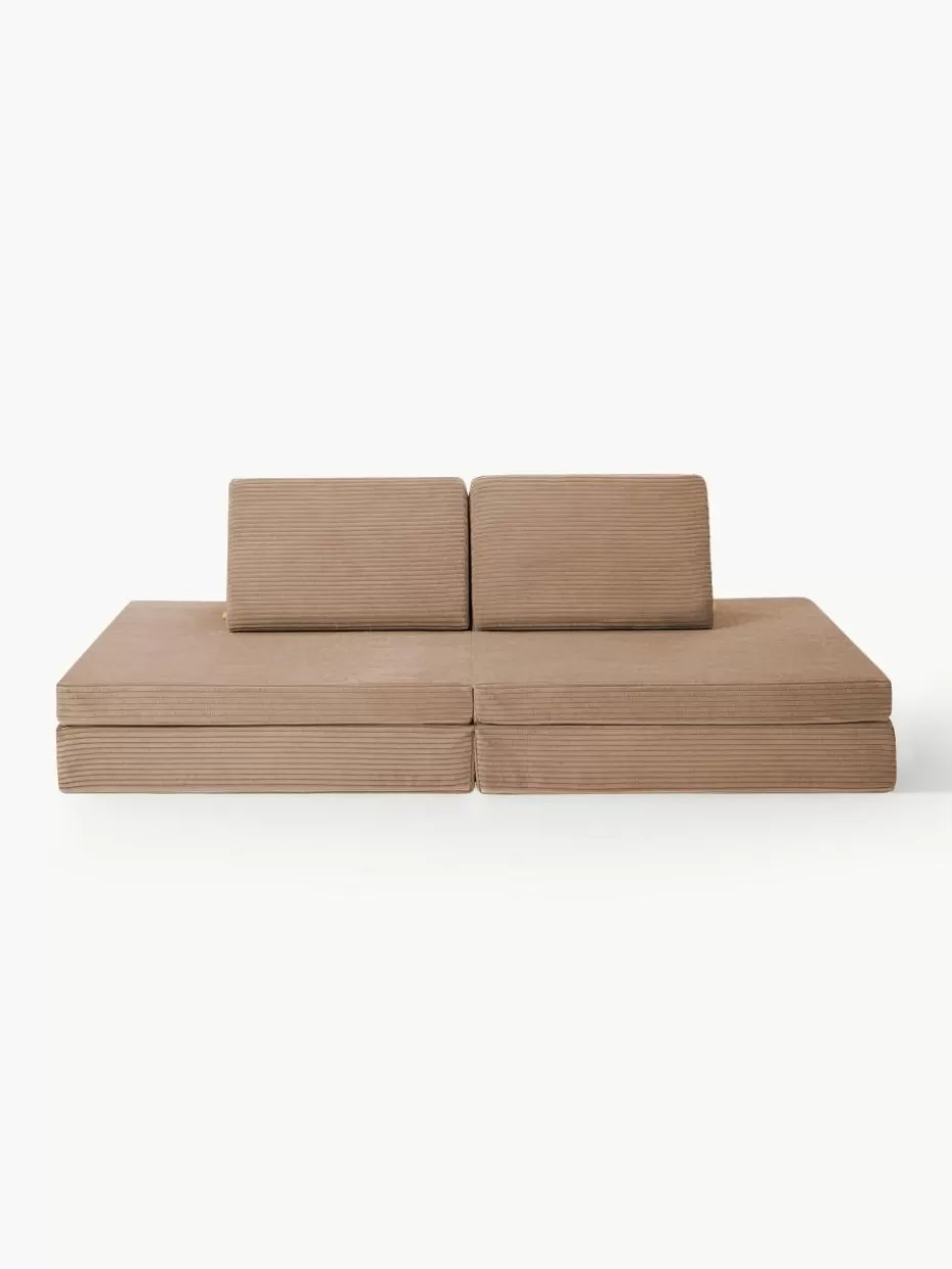 Sitzsäcke-Funzy Modulares Kinder-Spielsofa Mila aus Cord, handgefertigt Cord Beige