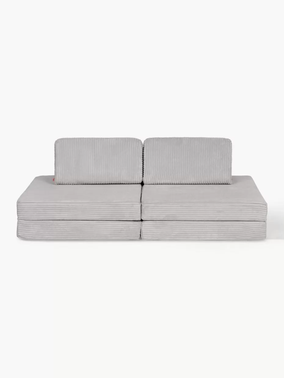 Sitzsäcke-Funzy Modulares Kinder-Spielsofa Mila aus Cord, handgefertigt Cord Hellgrau