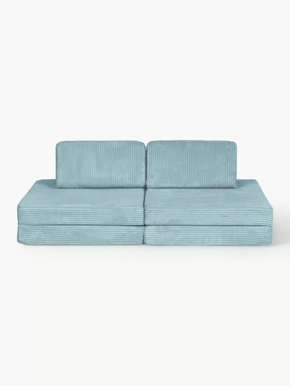Sitzsäcke-Funzy Modulares Kinder-Spielsofa Mila aus Cord, handgefertigt Cord Hellblau