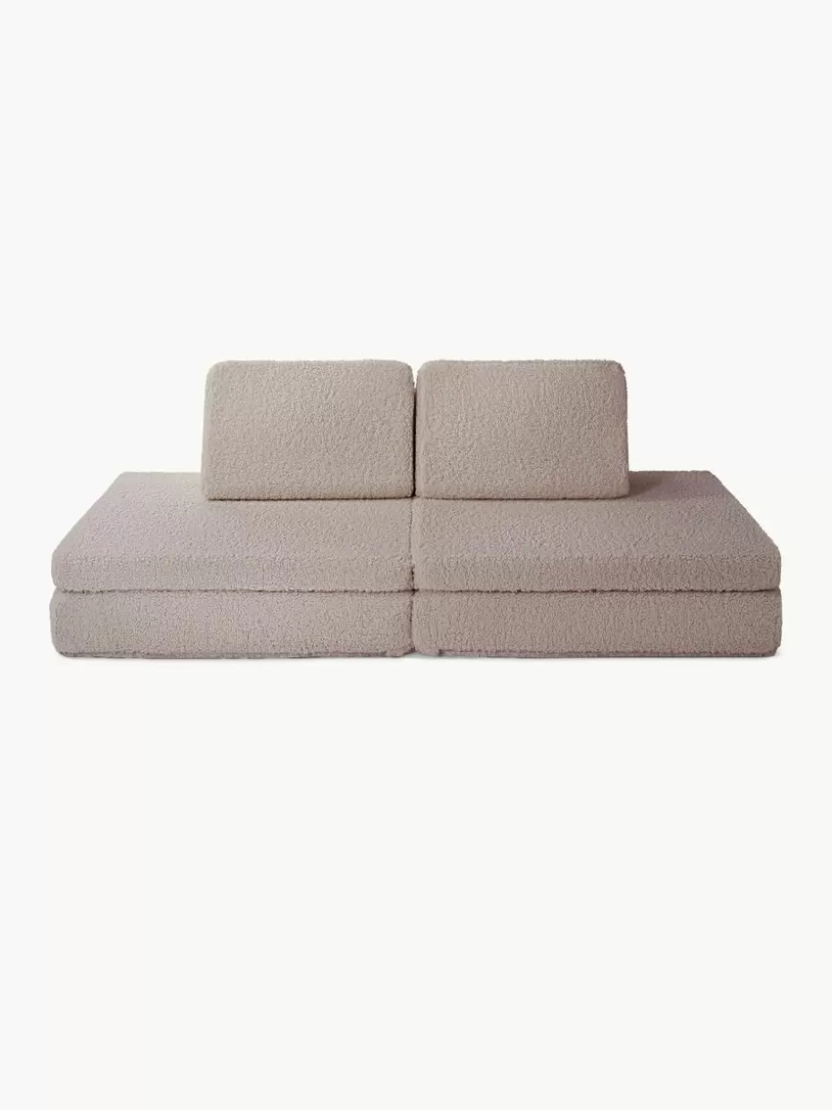 Sitzsäcke-Funzy Modulares Kinder-Spielsofa Mila aus Teddy, handgefertigt Teddy Nougat
