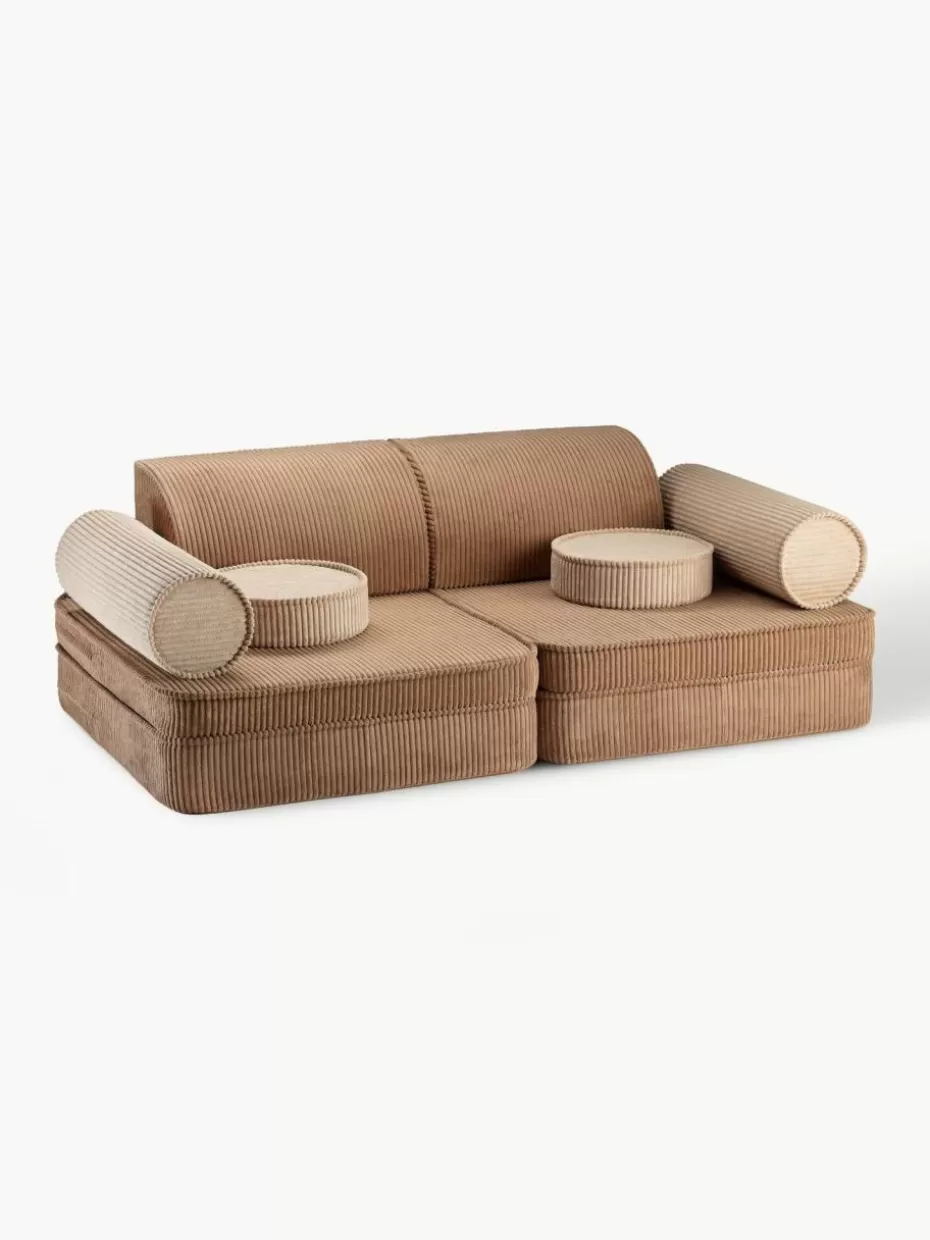 Sitzsäcke-Wigiwama Modulares Kinder-Spielsofa Sugar aus Cord Cord Nougat, Beige