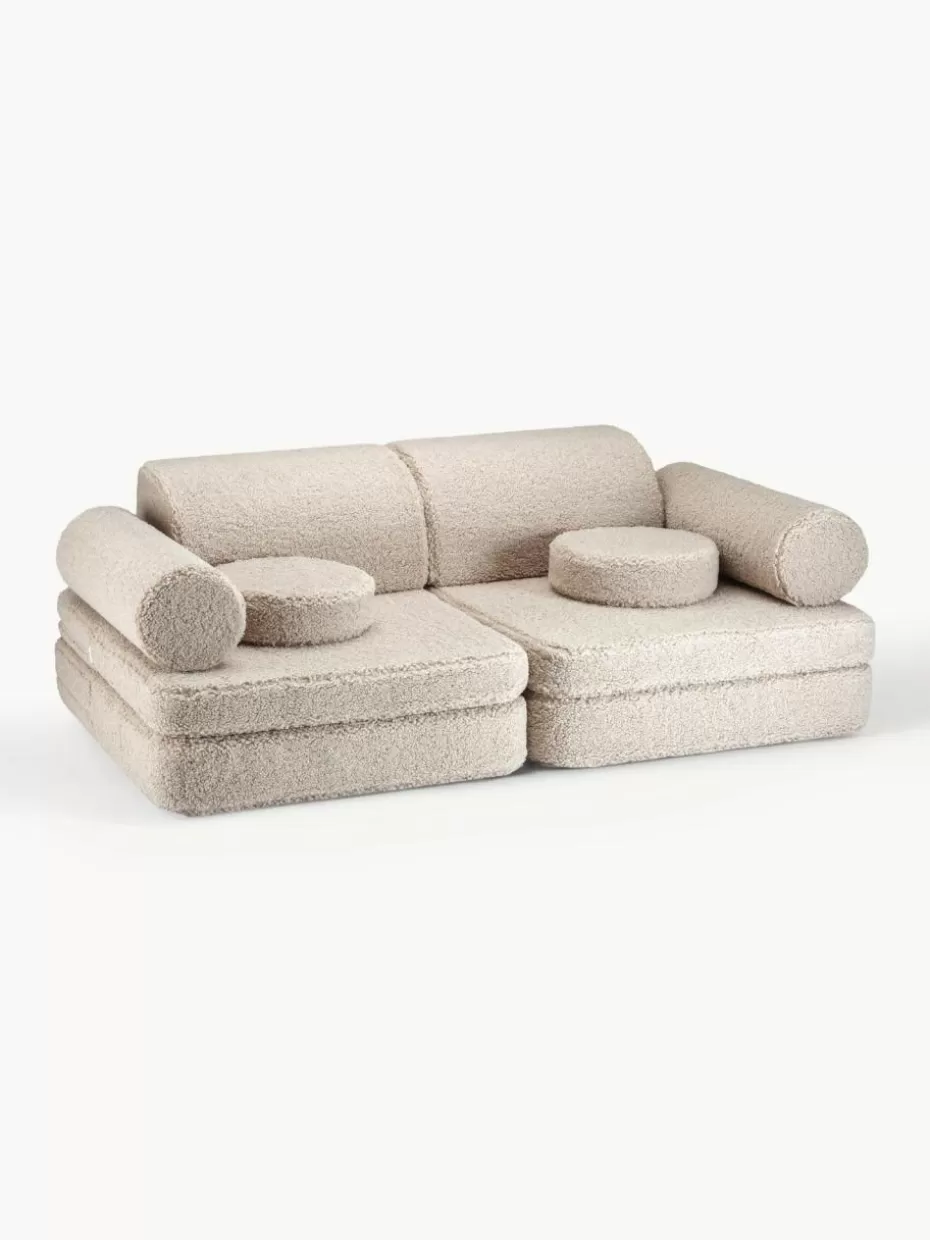 Sitzsäcke-Wigiwama Modulares Kinder-Spielsofa Sugar aus Teddy, handgefertigt Teddy Hellbeige