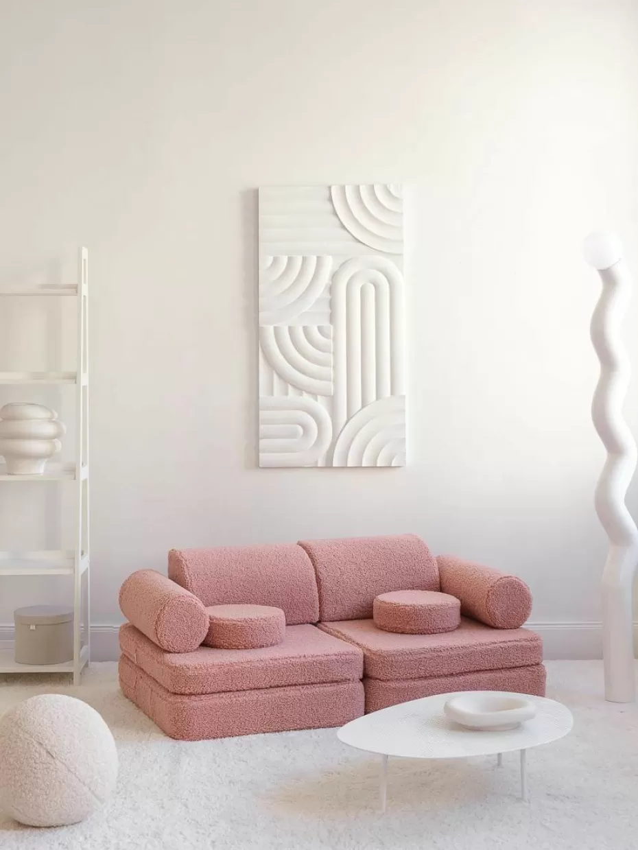 Sitzsäcke-Wigiwama Modulares Kinder-Spielsofa Sugar aus Teddy, handgefertigt Teddy Hellrosa