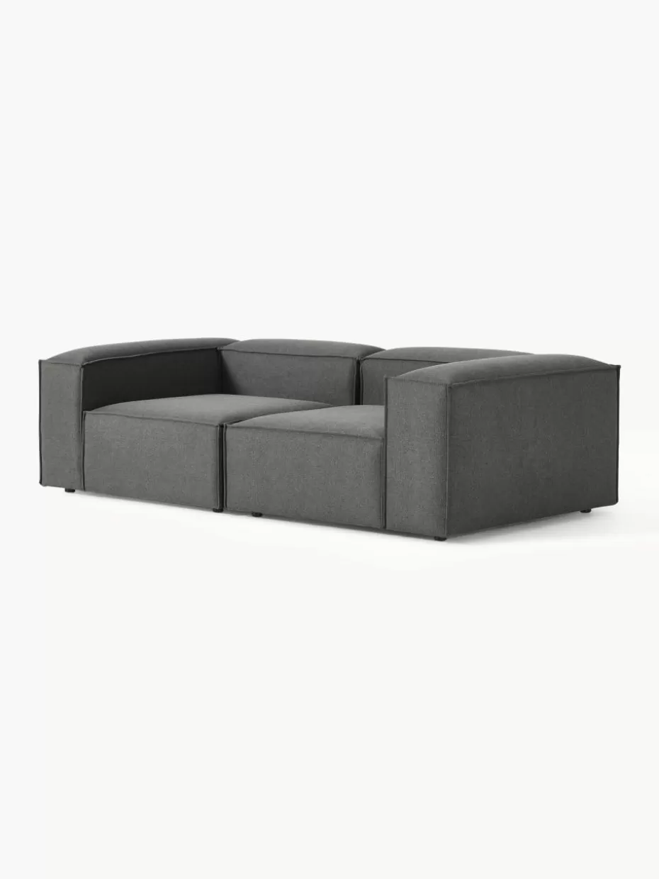 Sofas | Sofaserien-Westwing Collection Modulares Sofa Lennon (3-Sitzer) Webstoff Anthrazit