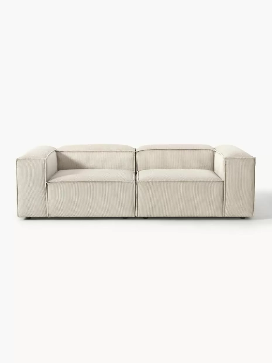 Sofas | Sofaserien-Westwing Collection Modulares Sofa Lennon (3-Sitzer) aus Cord Cord Hellbeige
